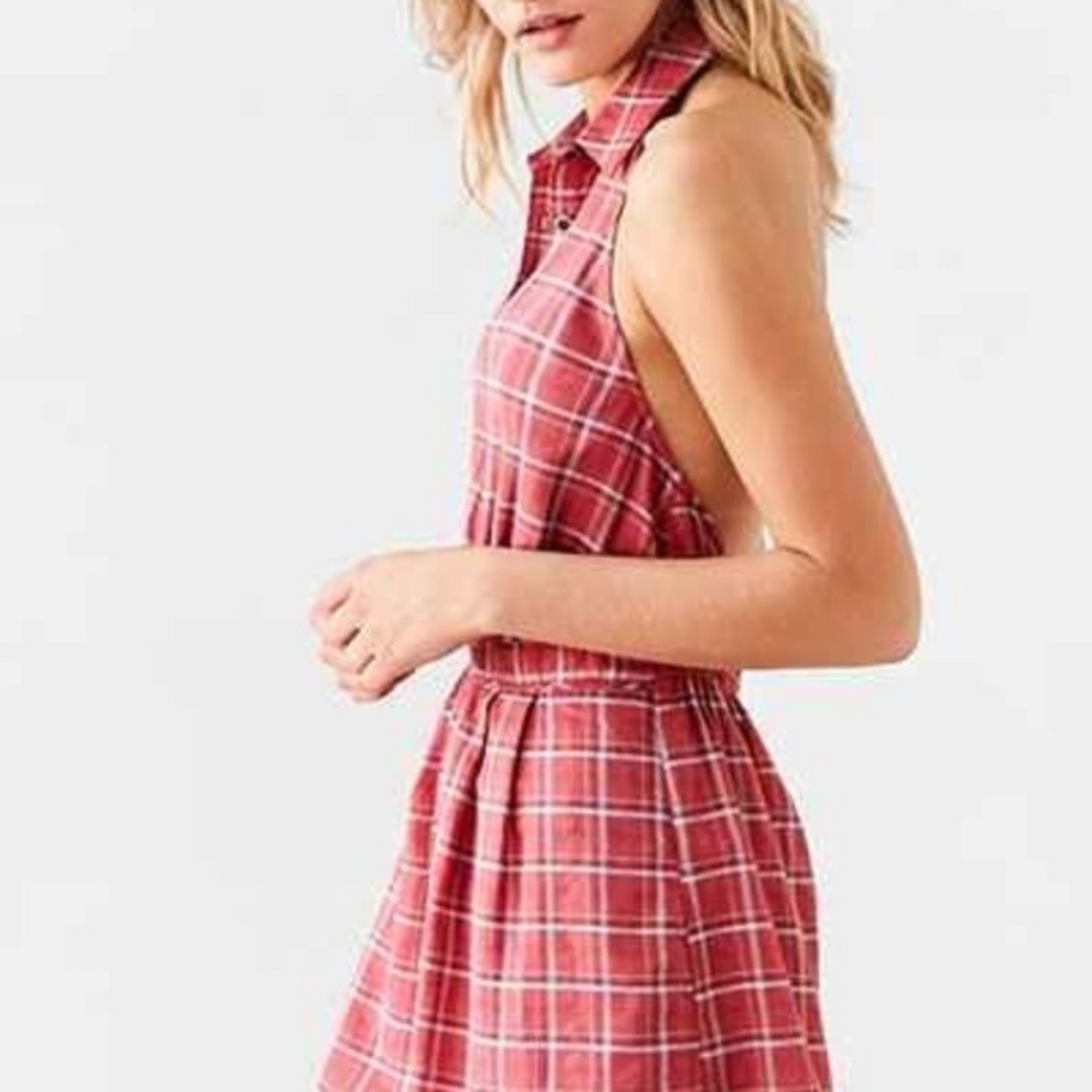 🆕 NWT UO Plaid Halter Romper